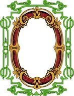 Ornate Circle Frame Clip Art drawing