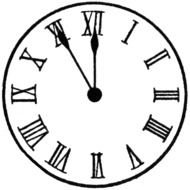 painted white dial with roman numerals