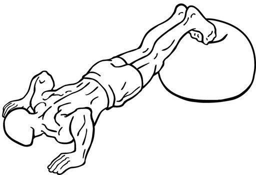 man doing Push Up Exercise on ball, Clip Art