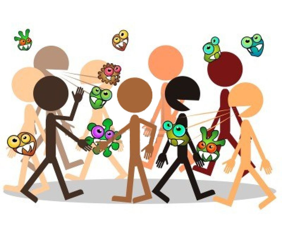 clipart of the Person Spreading Germs