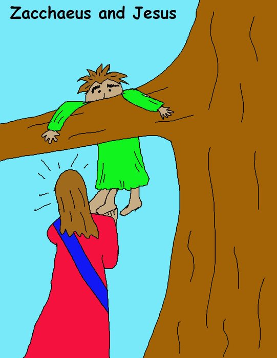 Jesus And Zacchaeus Craft drawing