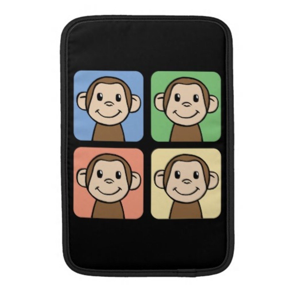 Cartoon Clip Art With 4 Happy Monkeys MacBook Air Sleeve