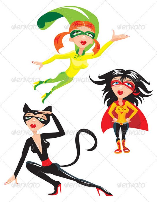 Girl Superhero Cartoon N2