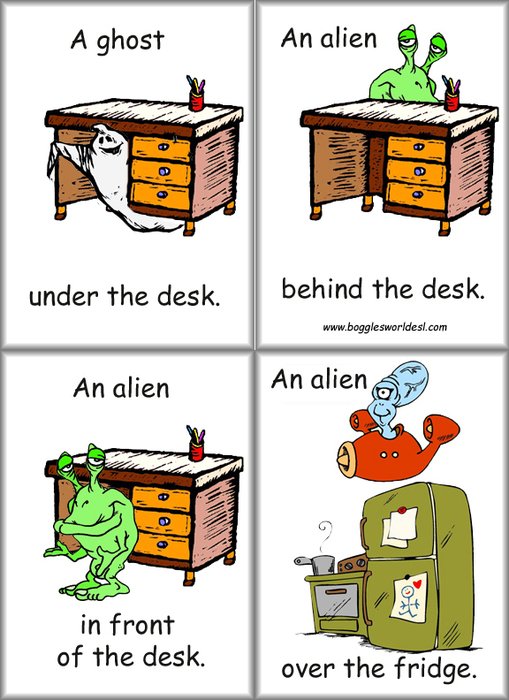 Prepositions With Pictures Printable