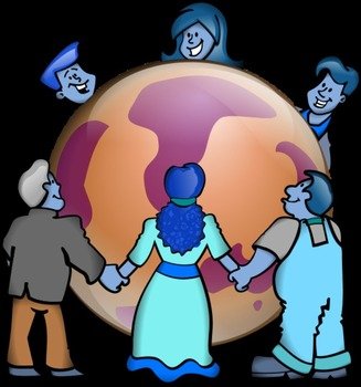 People Holding Hands Clip Art Of A Globe