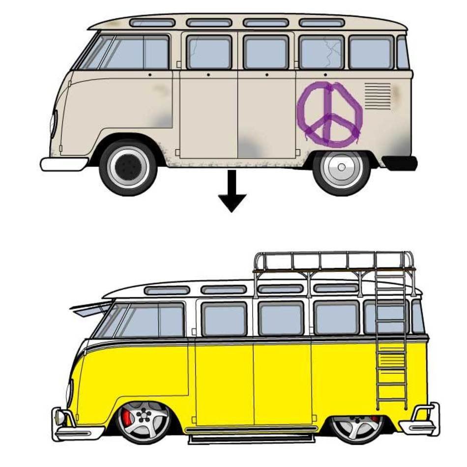 Line Art VW Bus