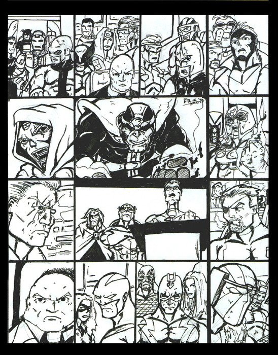 Thanos And Heroes Villains drawing