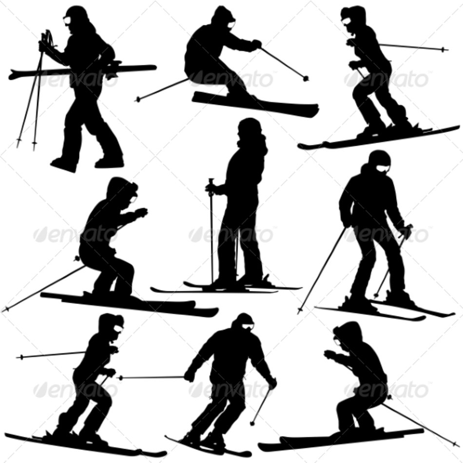 Skier Silhouette Clip Art