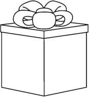 Black And White Present Clip Art