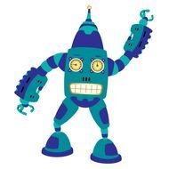 blue robots drawing