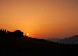 mountain silhouette during dawn