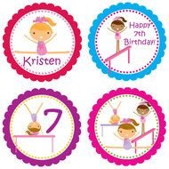 happy 7th birthday, set of stickers