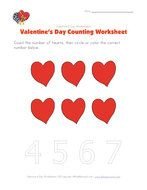 Valentines Day Counting Worksheets