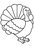 Cute Thanksgiving Turkey, Coloring Page