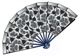 Black And White Lace Fan Clip Art drawing