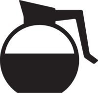 drawn jug of coffee on a black background