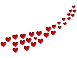 Valentines Day, red Hearts at white background