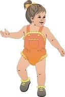 cute Cartoon Baby Girl drawing