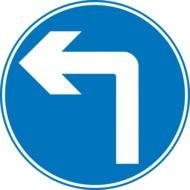 turn left, Road Sign