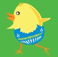 Chicken Easter Scallywag darwing