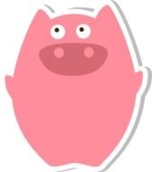 The pink pig clipart