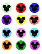 colored mugs with mickey ears