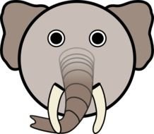 Cartoon Elephant Face Clip Art