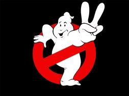 ghostbusters logo on a black background