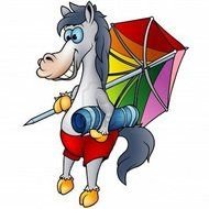 Sweating horse Cartoon drawing