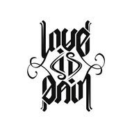 Love Pain Ambigram Tattoo