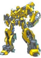 yellow transformer Bumblebee on a white background