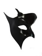 black masquerade mask with a one eye
