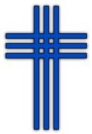 Crossed blue stripes