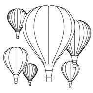 coloring page with hot air balloons