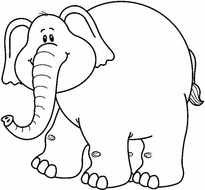 Black And White Elephant Clip Art N10