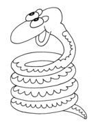 drawn twisted snake in coloring book