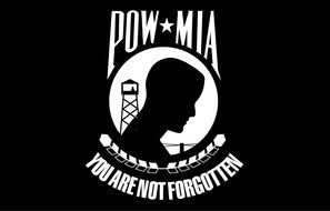 POW Mia, black and white Flag