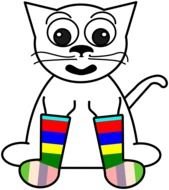 Black And White Cartoon Cat Clip Art drawing