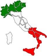 drawn Italy on a map