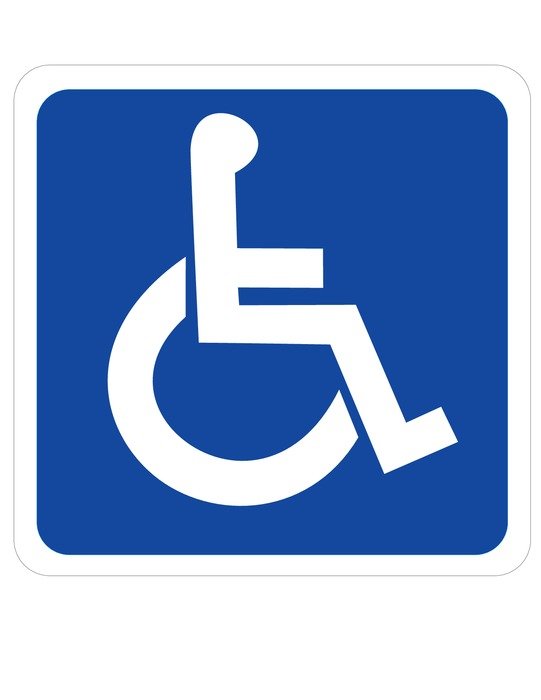 disabled person blue square sign