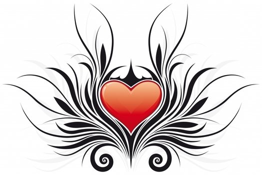 Tribal Love Heart Tattoo Designs For Women N2