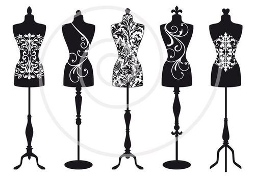 Vintage Dress Form Clip Art N5