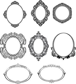 Round Fancy Vector Borders
