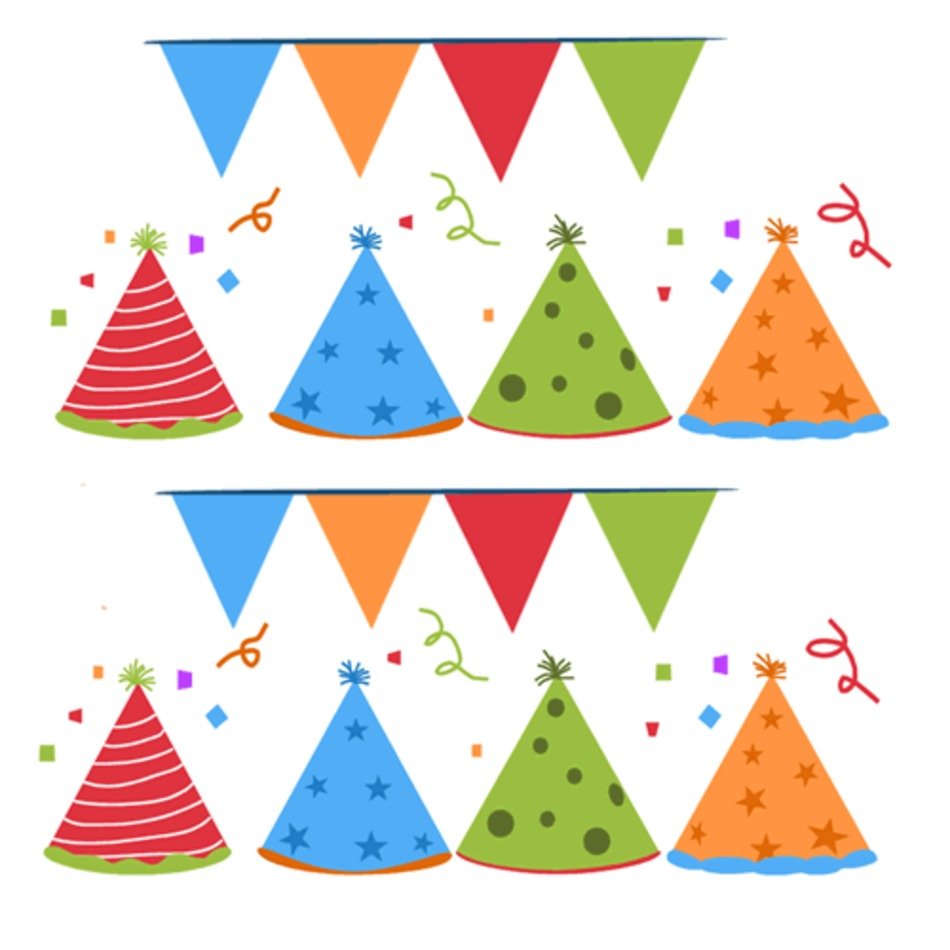 New Year Party Time Background Hat And Banner Pattern