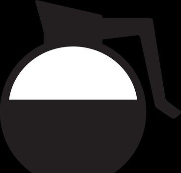 drawn jug of coffee on a black background