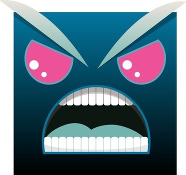 Angry Face Clip Art Square