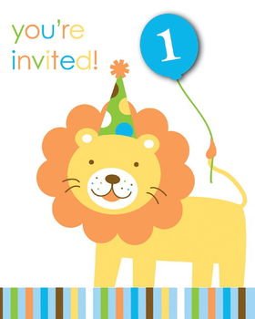 Baby Boy 1st Birthday Invitations