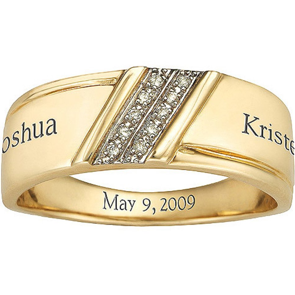 Gold Wedding Bands With Diamonds For Men