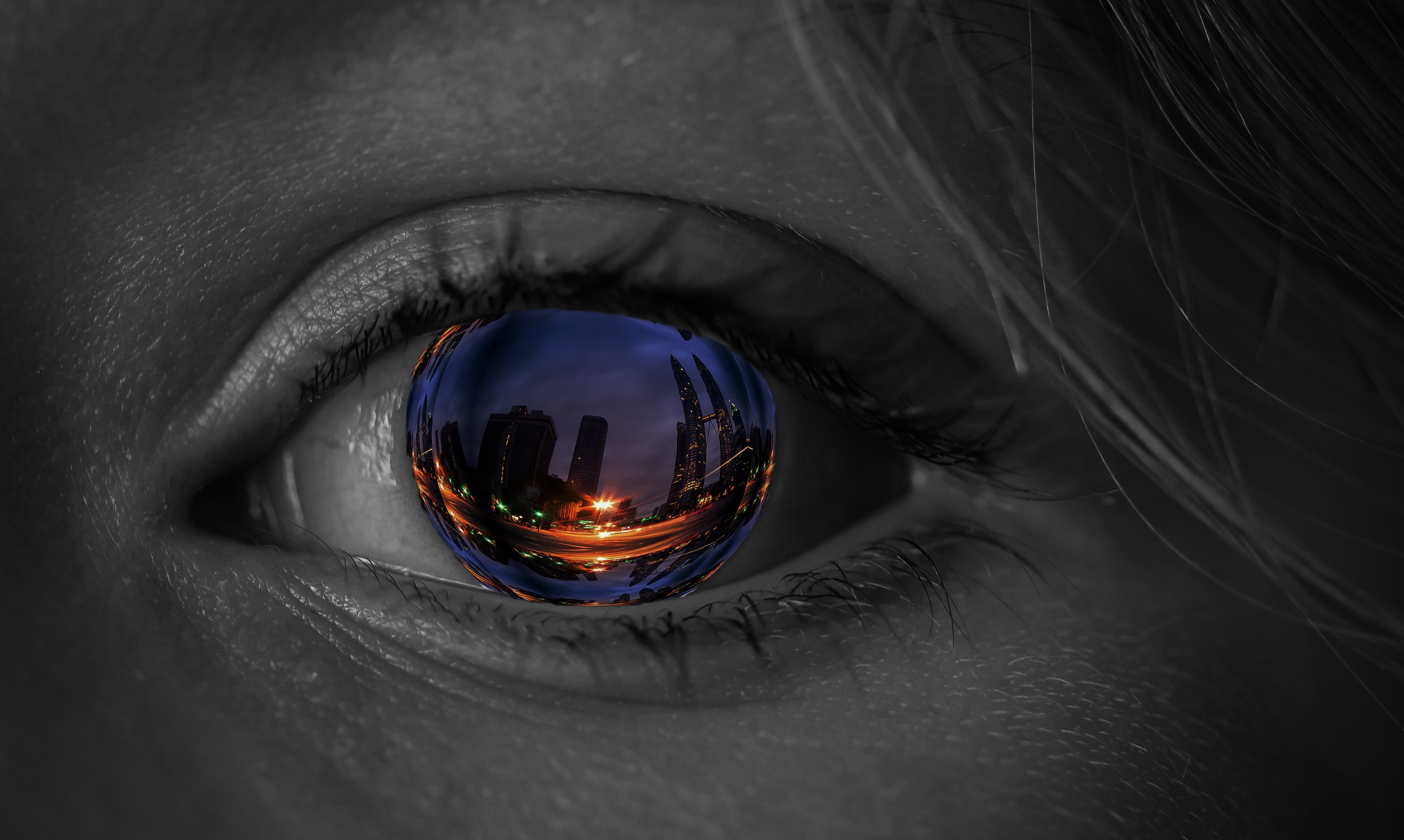 Eye iris city free image