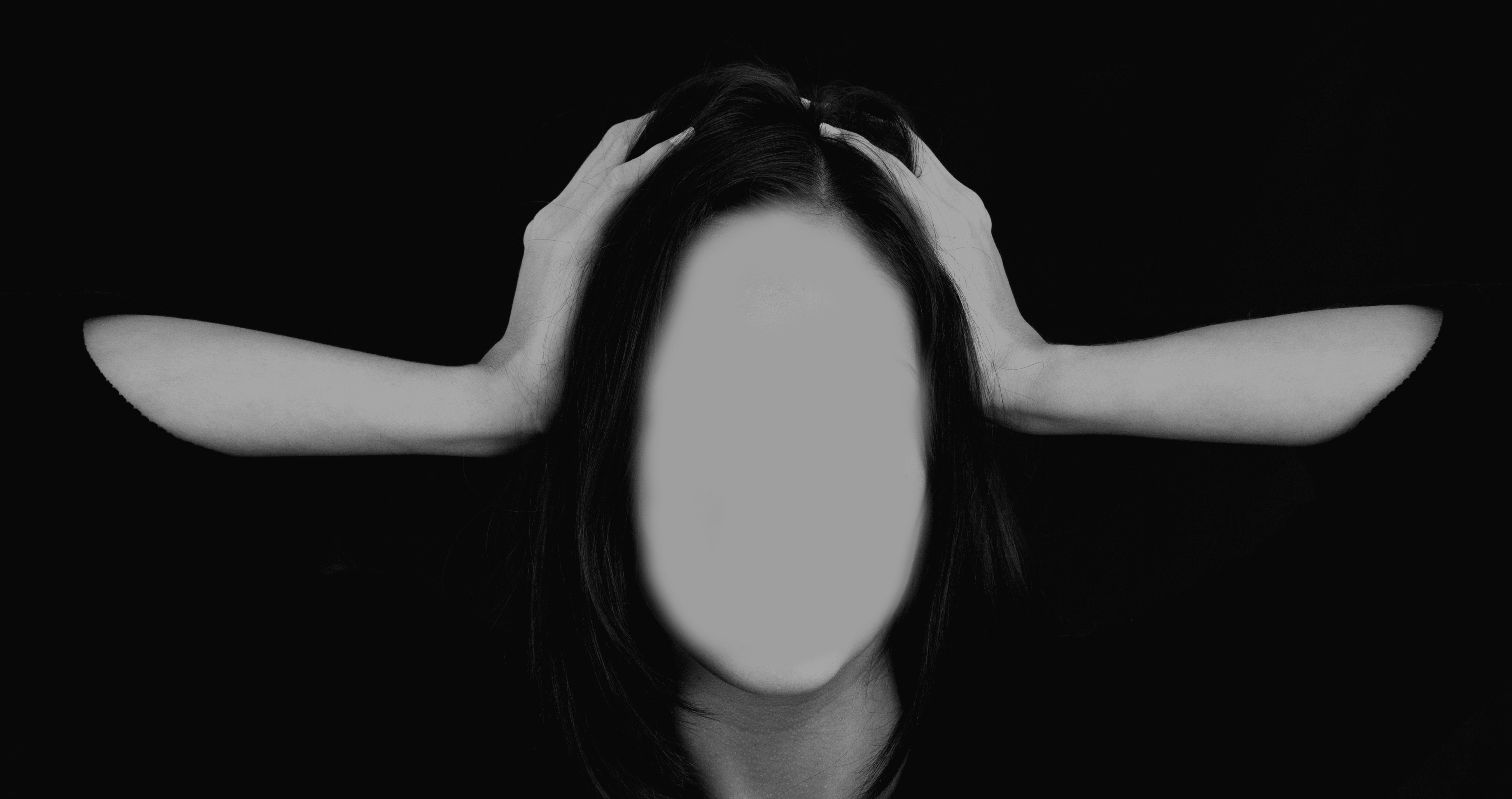 Faceless Female Head At Darkness Free Image Download